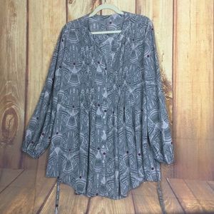 Melissa McCarthy Seven7 Tunic Top Printed Multi